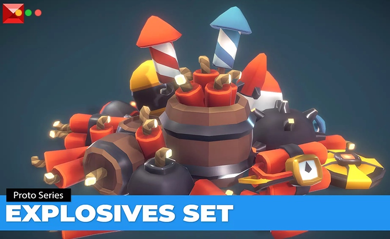 Unity资产 – 游戏资产 Explosives Set – Proto Series