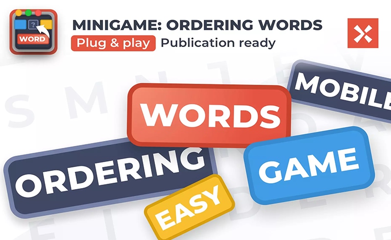 Unity开发 – 单词排序游戏开发模板 Ordering Words Game