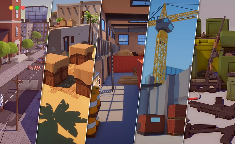 Unity资产 – 风格化游戏资产包 Low Poly FPS Bundle