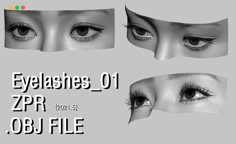 模型资产 – 睫毛模型 Eyelashes_veryVeryNatural