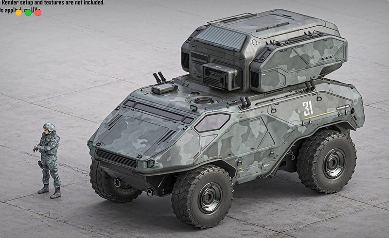 模型资产 – 高细节装甲车3D模型 Armored Vehicle 3D model