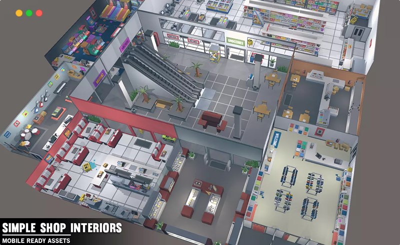 Unity资产 – 卡通商店内饰资产 Simple Shop Interiors – Cartoon assets
