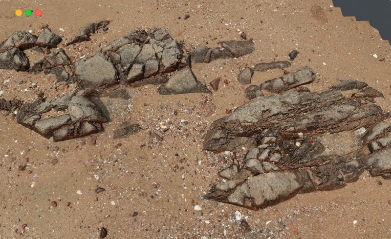 高精度扫描模型海滩岩石 Photoscan_Beach Rock_0009_only HighPoly Mesh (16K Texture)