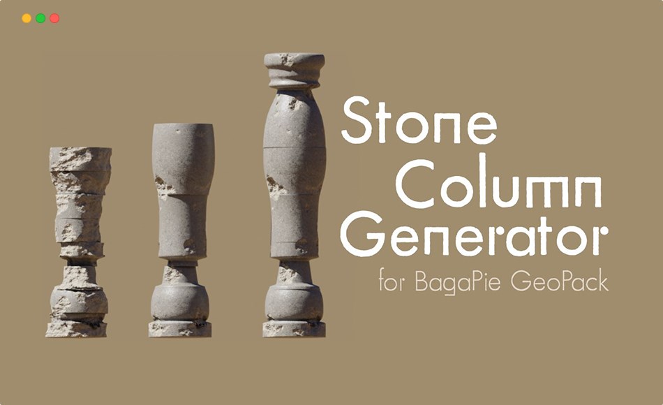 Blender插件 – 石柱生成器 Stone Column Generator For Bagapie