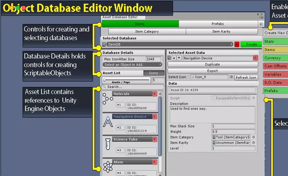 Unity插件 – 脚本对象数据库 ScriptableObject Database