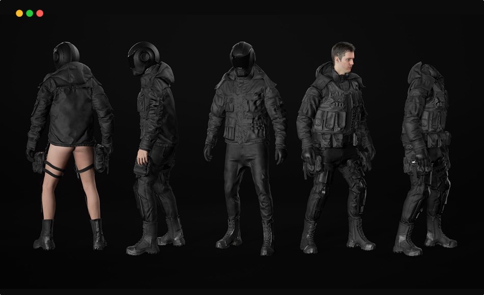 【UE5】模块化角色装备 Man – Military Outfit 5 – Modular – Rigged – Animated