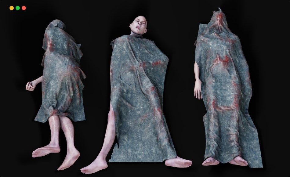 【UE5】男性身体模型 Death Male Body Parts Collection VOL.VII