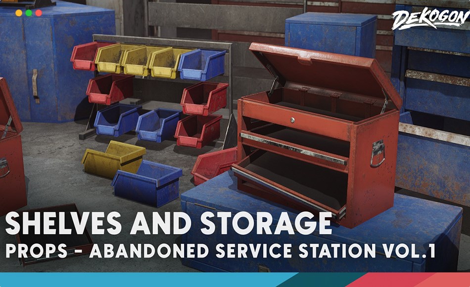 【UE5】废弃车库 Abandoned Service Garage – VOL.1 – Shelves and Storage