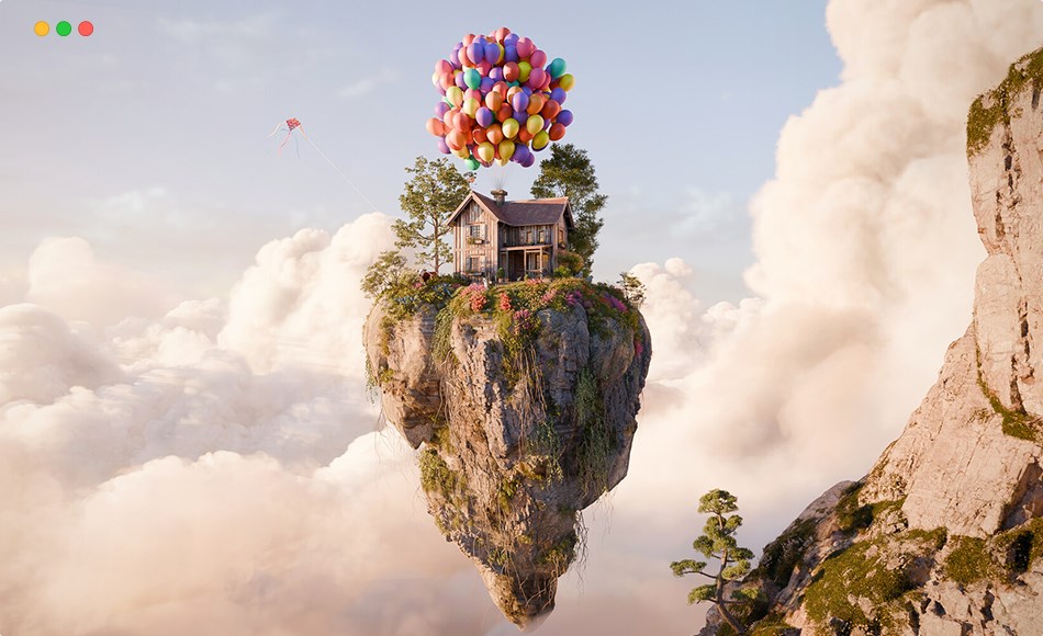 模型资产 – 飞行岛模型场景 “Always Up” Project file