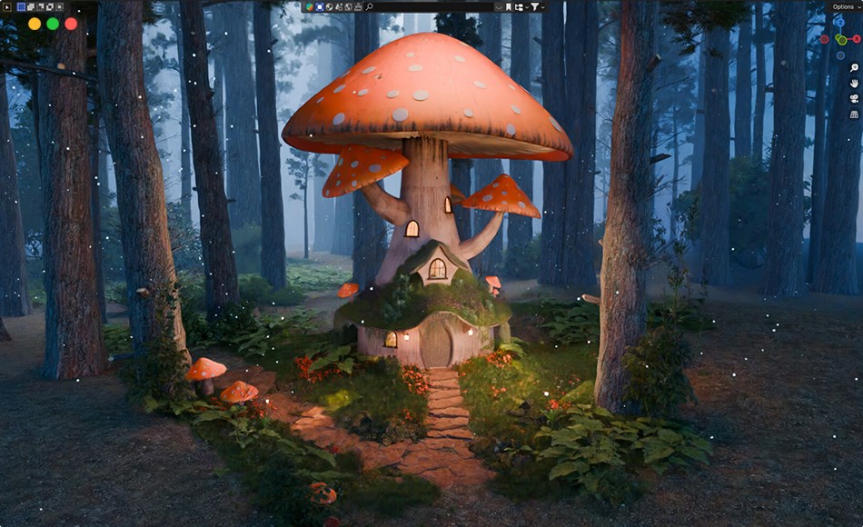 模型资产 – 恐怖森林 In The Depths Of The Haunted Forest Project File (.blend)