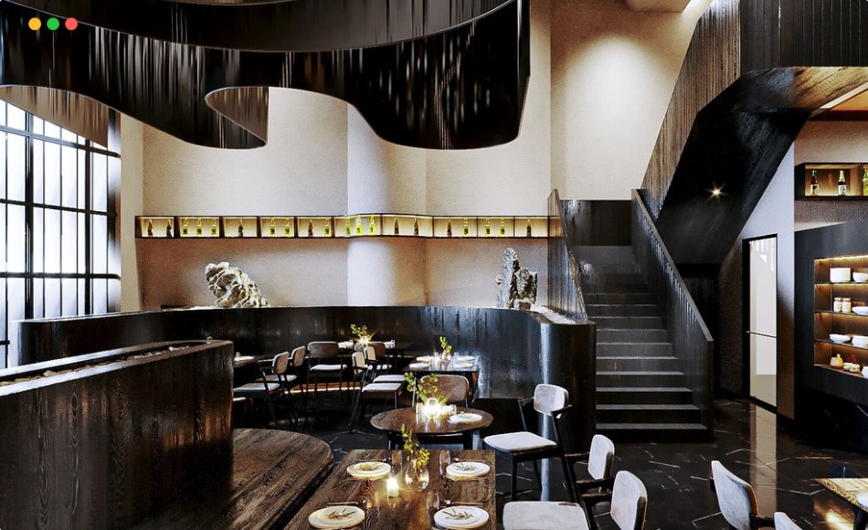 【UE5】黑色餐厅 Black Restaurant Design