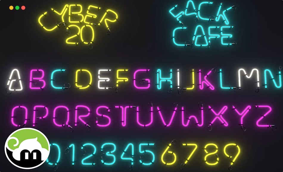 Unity资产 – 字母霓虹灯道具 Alphabetic Neon Props