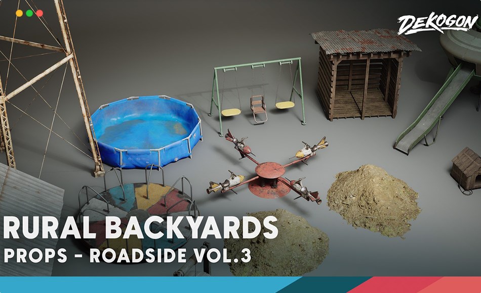 【UE5】乡村公路道具 Roadside VOL.3 – Rural Props (Nanite and Low Poly Versions)
