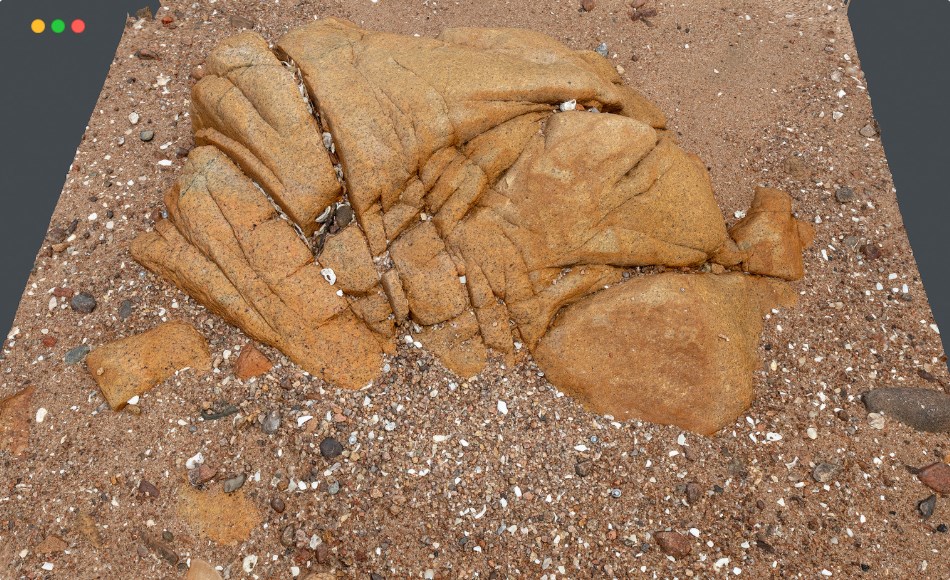 高精度扫描模型海滩岩石 Photoscan_Beach Rock_0013_only HighPoly Mesh (16K Texture)