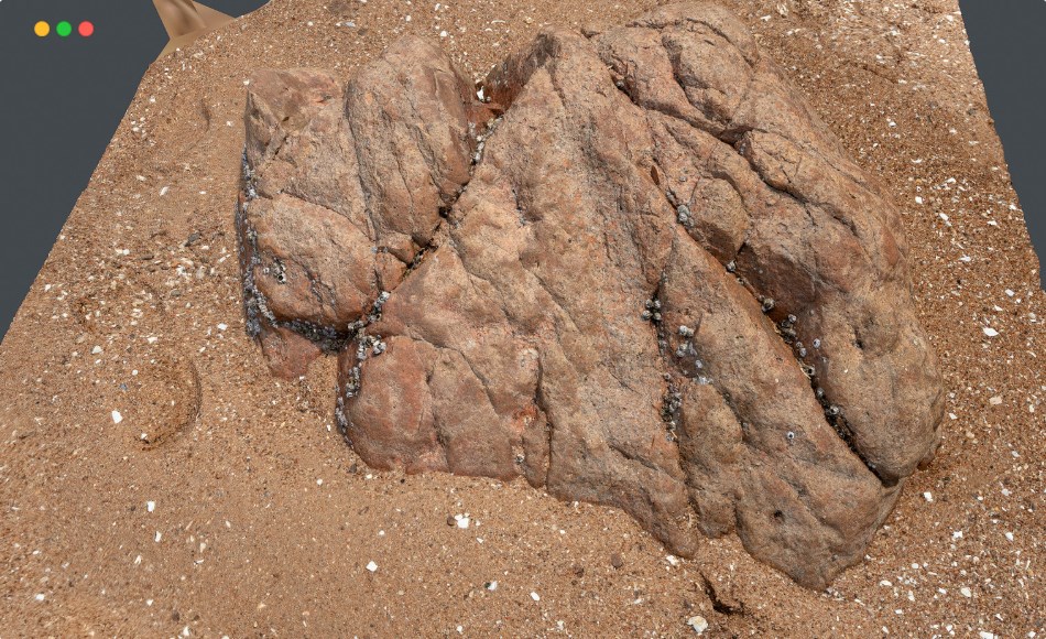 高精度扫描模型海滩岩石 Photoscan_Beach Rock_0011_only HighPoly Mesh (16K Texture)