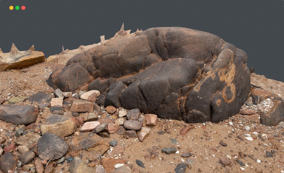 高精度扫描模型海滩岩石 Photoscan_Beach Rock_0014_only HighPoly Mesh (16K Texture)