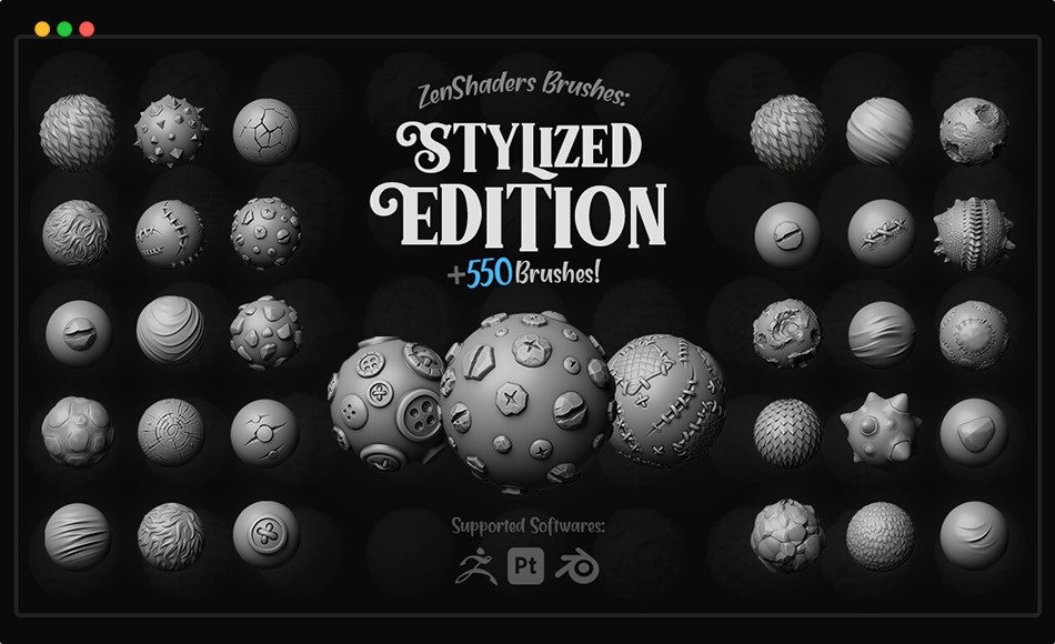 550 组风格化笔刷 ZenShaders Brushes: Stylized Edition