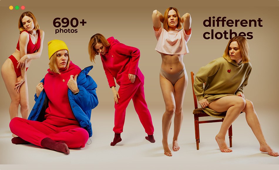 690 多种不同姿势服装参考图片 690+ Different Clothes – Female Poses for Daily Sketching