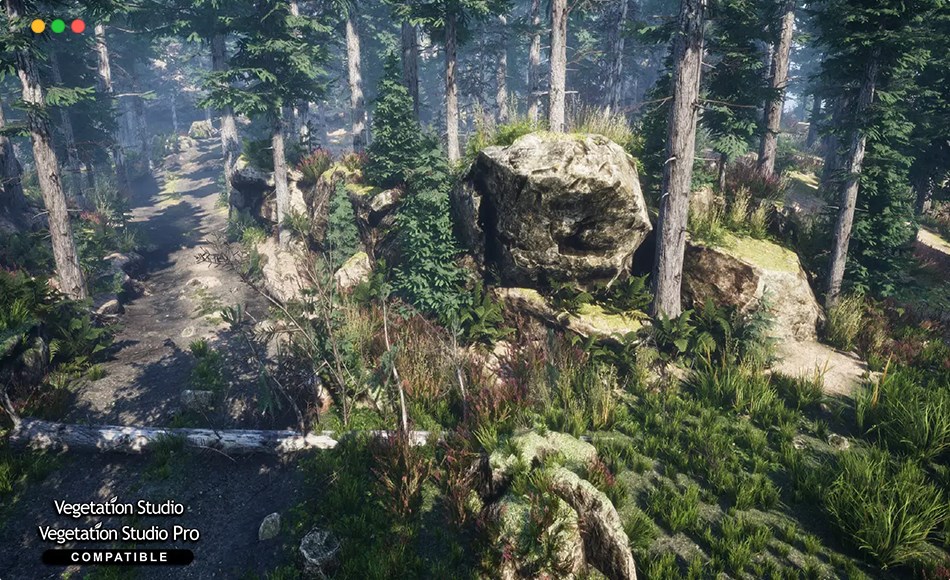 Unity场景 – 高山树木植物模型动态自然 Mountain Trees Dynamic Nature