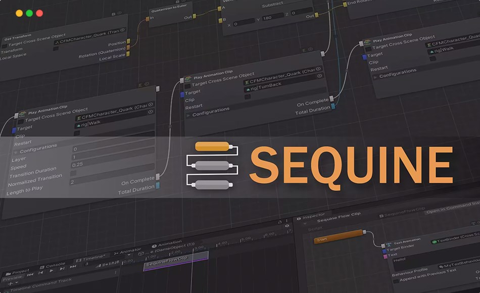 Unity插件 – 可视化动画剪辑插件 Sequine – Sequencing, Animation, and Visual Scripting