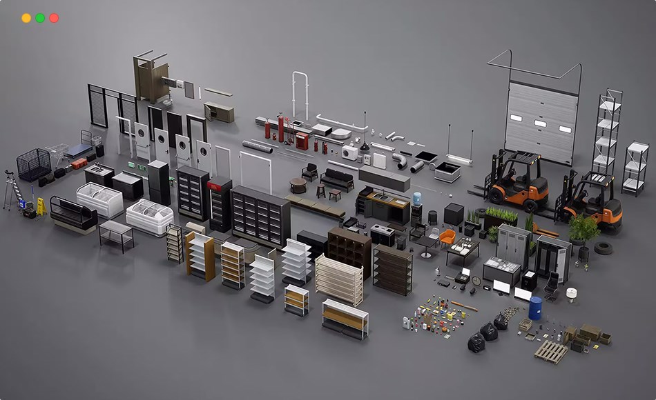 Unity资产 – 杂货店道具收藏 Grocery store props collection