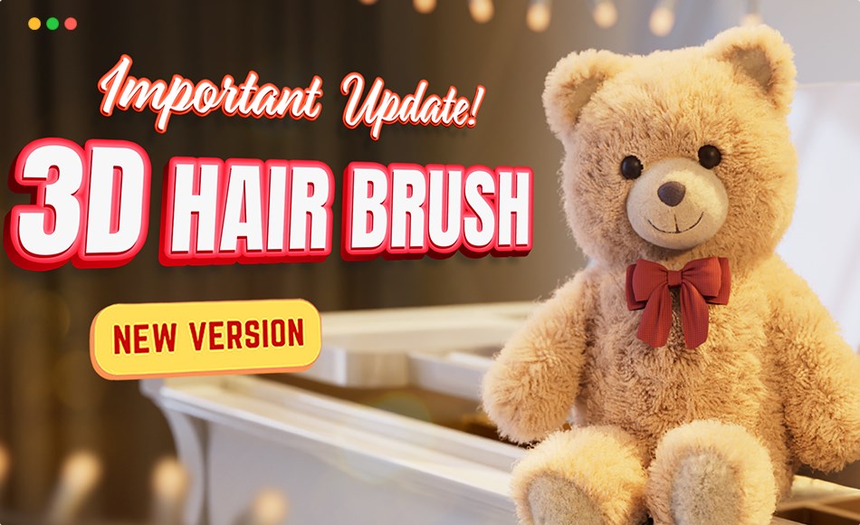 Blender插件 – 毛发修改器插件 3d Hair Brush