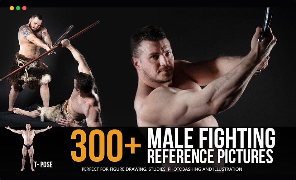 300 张男性格斗动态姿势参考图 300+ Male Fighting Pose Reference Pictures
