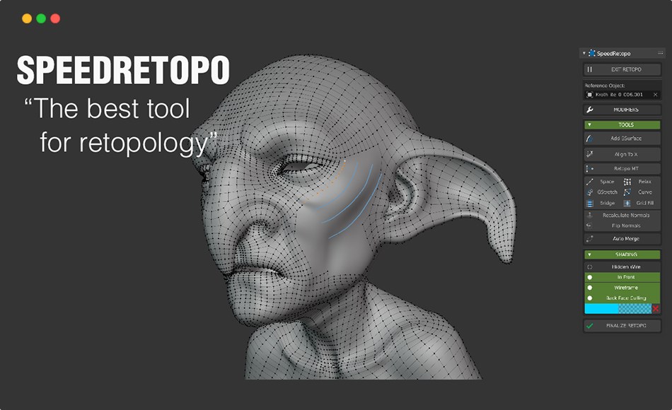 【更新】Blender插件 – 快速拓扑插件 Speedretopo