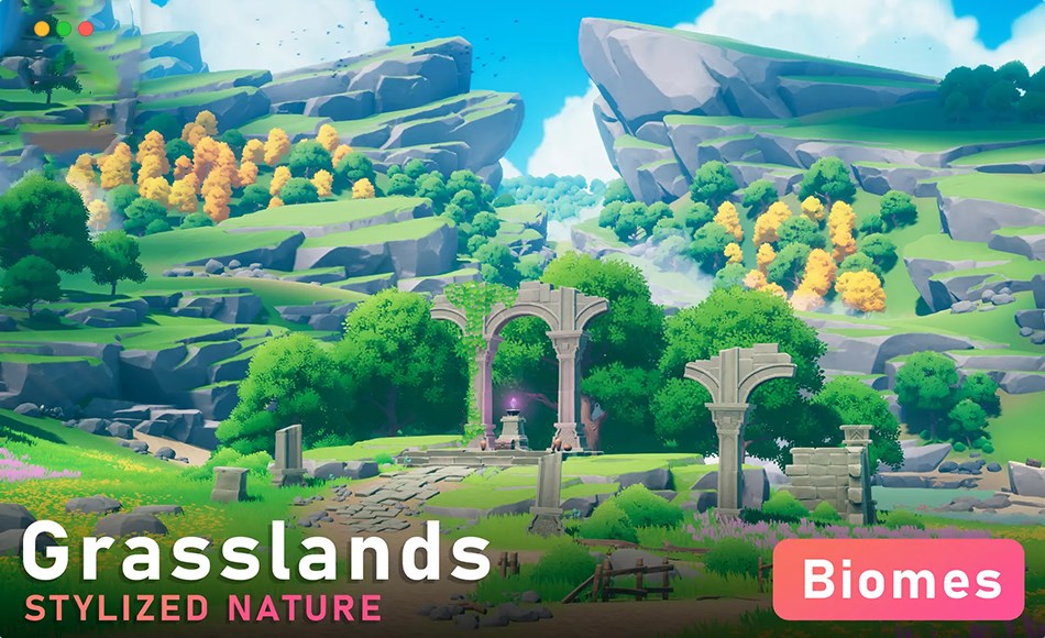 Unity资产 – 风格化幻想世界 Grasslands – Stylized Nature