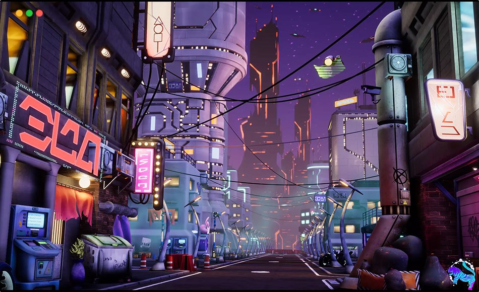 Unity场景 – 模块化赛博朋克街道 Modular Stylized Cyberpunk Street