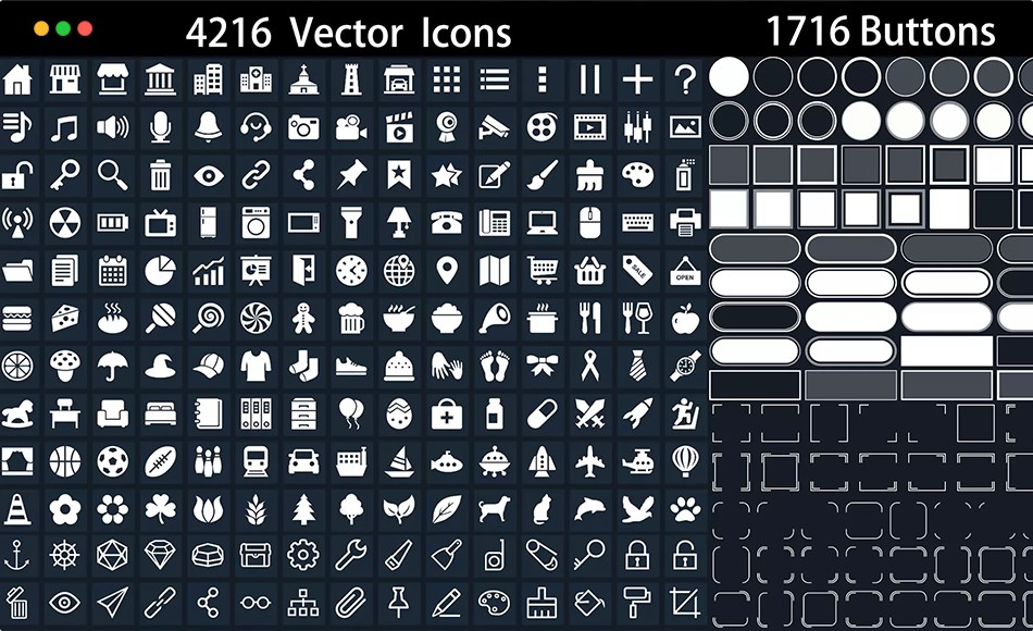 Unity资产 – 简洁的扁平图标 Clean Flat Icons