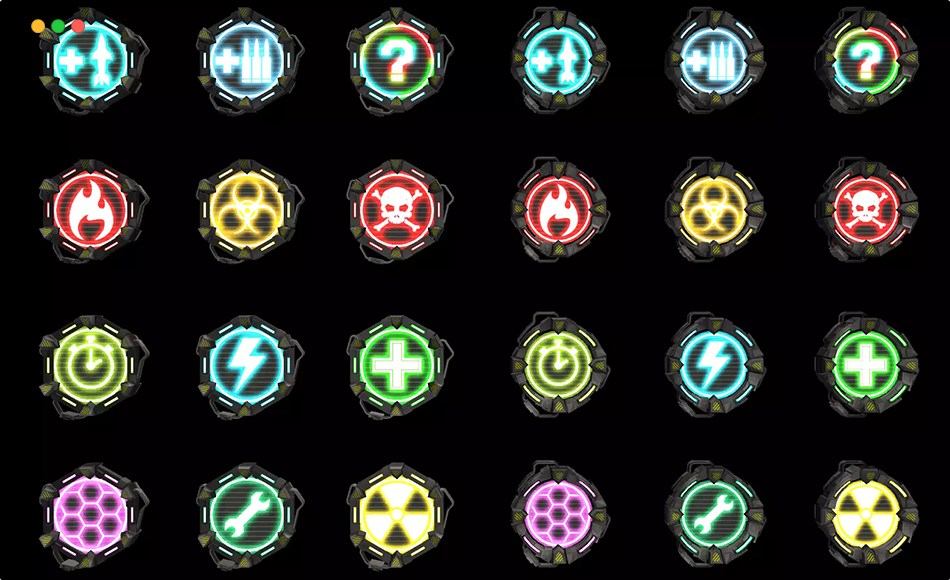 Unity资产 – 游戏图标资产 Mobile Power Ups Feature Token