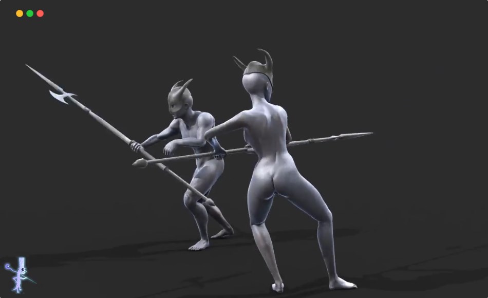 Unity动画 – 杖戟武器动画 Hero Spear/Staff/Halberd Animation Collection