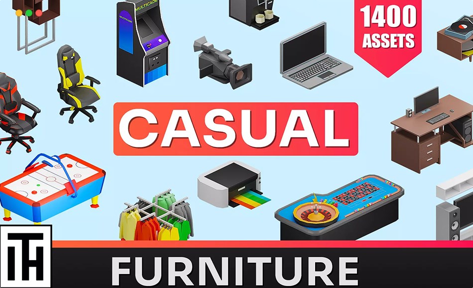 Unity资产 – 休闲家具道具 Furniture Casual – Low Poly 3D Models Pack