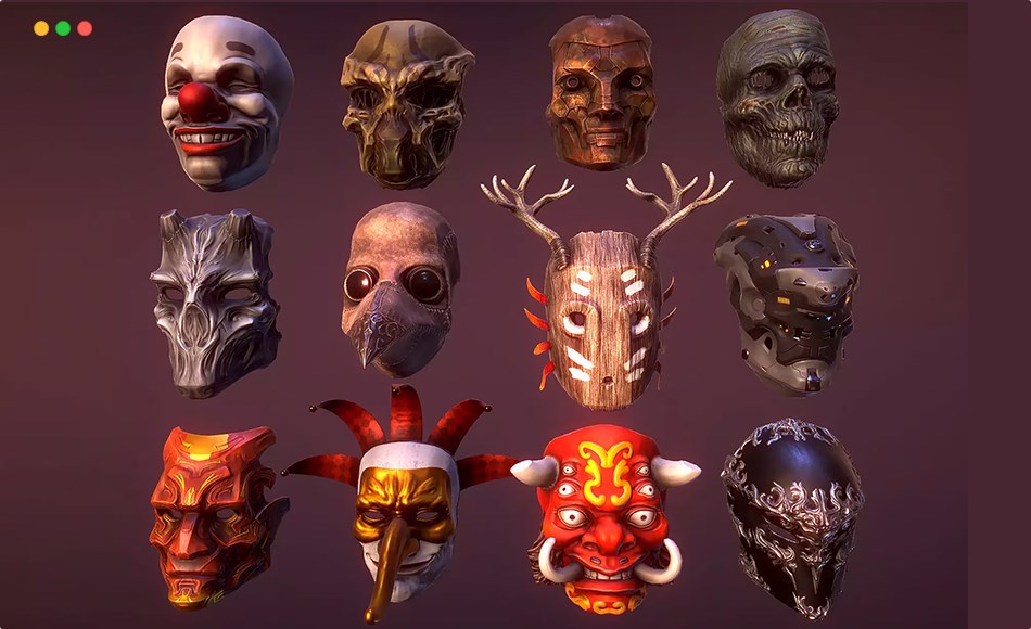Unity资产 – 面具资产包 Masks pack 2