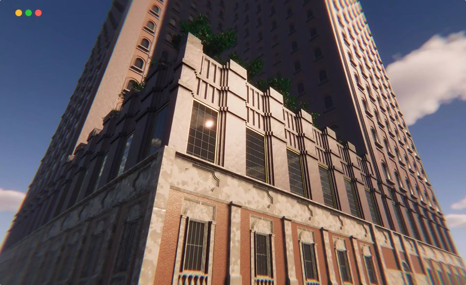 Unity资产 – 美国建筑 USA Building With Terrace (HDRP, PBR)