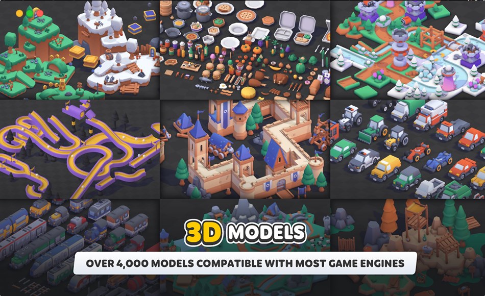 Unity资产 – 游戏资产合集包 Kenney Game Assets All-in-1