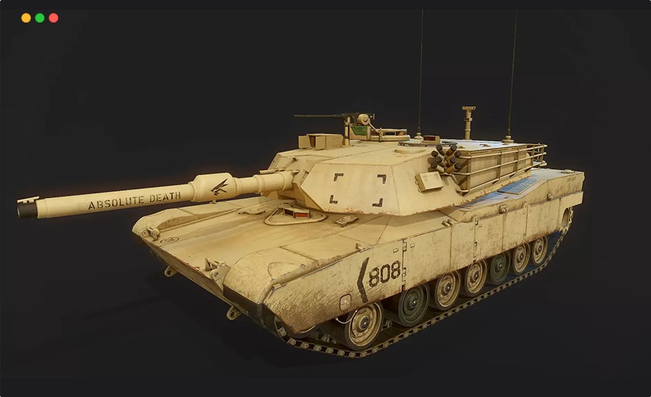 Unity资产 – 游戏坦克模型 M1 Abrams