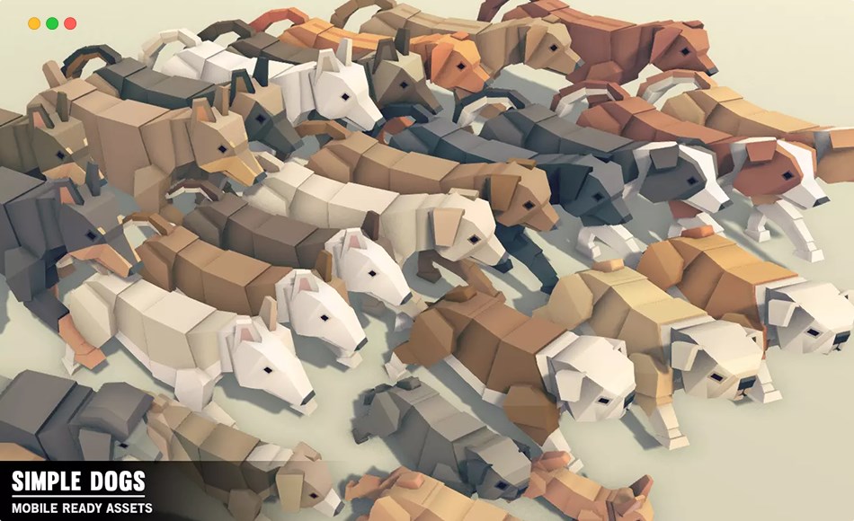 Unity动物 – 风格化卡通狗 Simple Dogs – Cartoon Animals