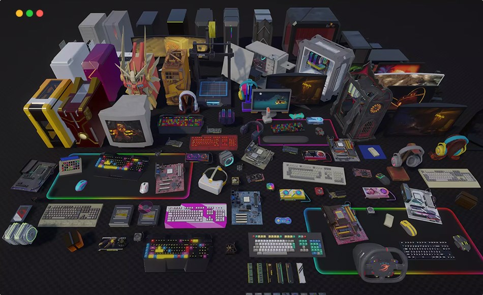 Unity资产 – 电脑配件模型道具 Ultimate Pc Computer Pack