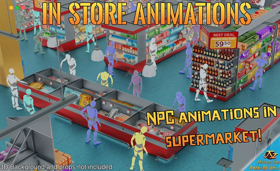 Unity动画 – 店内购物动画 In Store animations (Motion Cast#04 Vol.1)