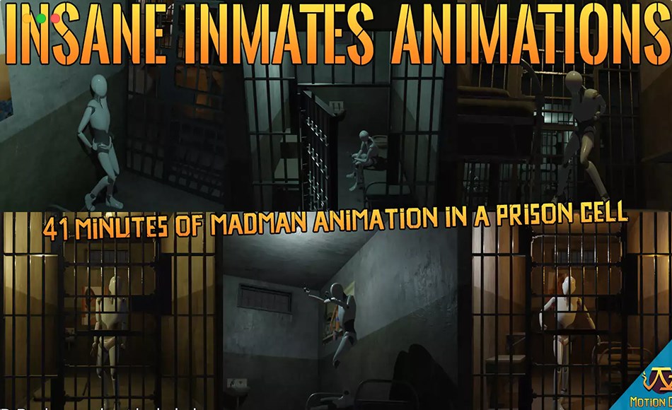 Unity动画 – 疯狂囚犯动画 Insane Inmates animations (Motion Cast#16 Vol.2)