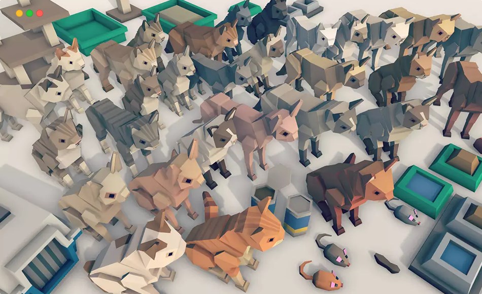 Unity动物 – 风格化卡通猫 Simple Cats – Cartoon Animals