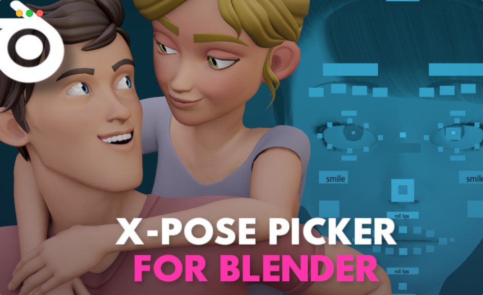 Blender插件 – 动画角色控制插件 X-Pose Picker