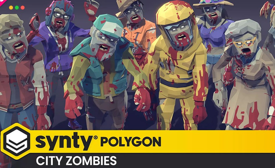 Unity角色 – 风格化僵尸角色 POLYGON City Zombies – Low Poly 3D Art
