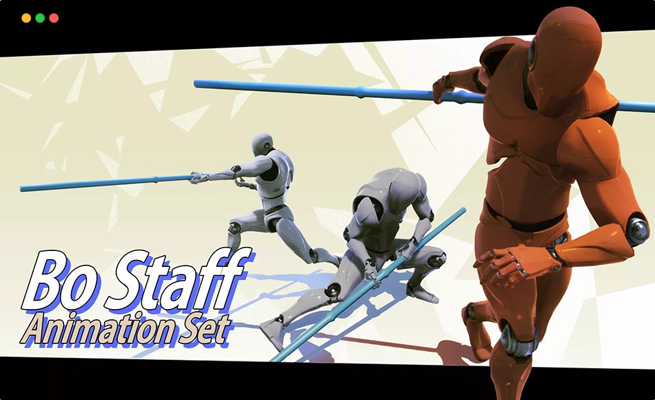 Unity动画 – 棍棒格斗动画 BoStaff AnimSet