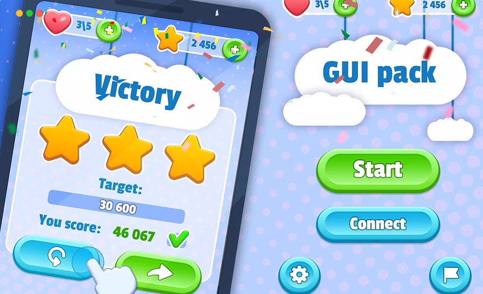 Unity资产 – 游戏用户界面 Sky GUI pack