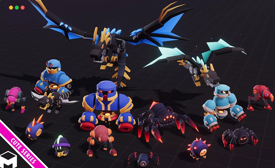 Unity角色 – 机器人角色包 Robots Ultimate Pack 02 Cute Series