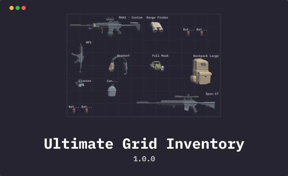 Unity插件 – 库存模板 Ultimate Grid Inventory