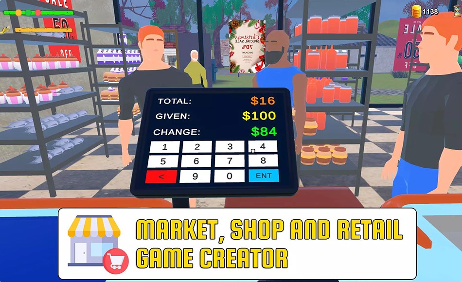 Unity开发 – 零售模拟游戏开发模板 Market, Shop, Store and Retail Game Creator for Both PC and Mobile